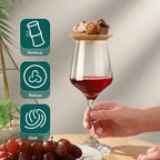 Wine Glass Snack Holder Bamboo Clip-On Set of 4