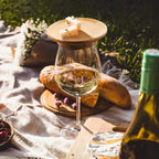 Wine Glass Snack Holder Bamboo Set of 4