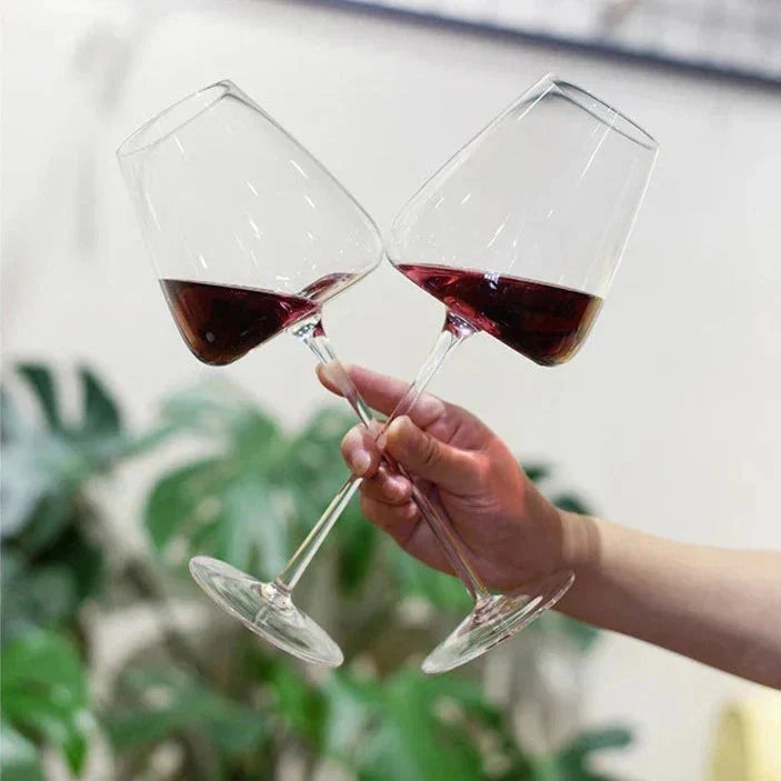 Wine Glasses Handmade Lead-Free Crystal Stemmed Design
