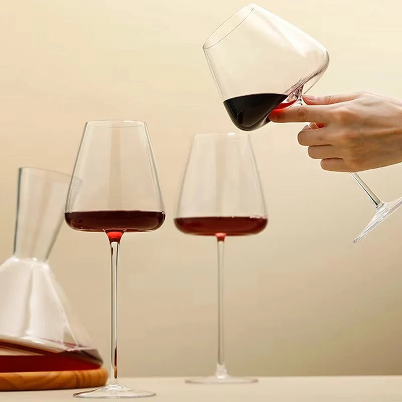 Wine Glasses Handmade Lead-Free Crystal Stemmed Design