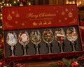 Wine Glasses Stemmed With Raised 3D Holiday Designs