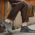 Winter Ankle Boots Thermal Knit Lining Side Zipper Anti-Slip Sole