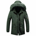 Winter Parka Padded Water-Repellent Removable Faux Fur Trim Hood