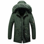 Winter Parka Padded Water-Repellent Removable Faux Fur Trim Hood