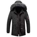 Winter Parka Padded Water-Repellent Removable Faux Fur Trim Hood