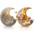 Winter Village Decoration Acrylic Crescent Moon Display Tool-Free Assembly