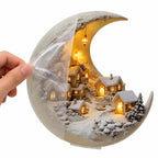 Winter Village Decoration Acrylic Crescent Moon Display Tool-Free Assembly