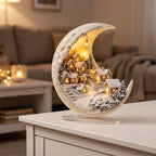 Winter Village Decoration Acrylic Crescent Moon Display Tool-Free Assembly