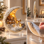 Winter Village Decoration Acrylic Crescent Moon Display Tool-Free Assembly