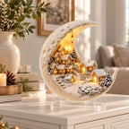 Winter Village Decoration Acrylic Crescent Moon Display Tool-Free Assembly