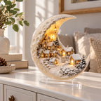 Winter Village Decoration Acrylic Crescent Moon Display Tool-Free Assembly