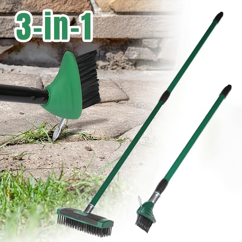 Wire Brush Telescopic Handle Steel Bristles & Interchangeable Heads