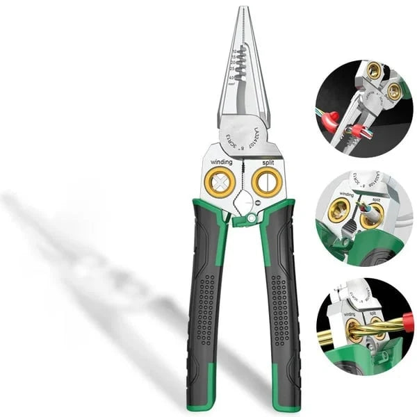 Wire Stripping Pliers 7-in-1 Multifunctional Spring-Loaded Handles
