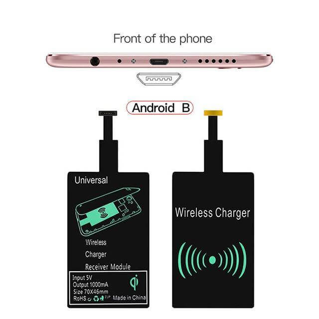 Wireless Charging Receiver Qi-Compatible Slim Case-Friendly