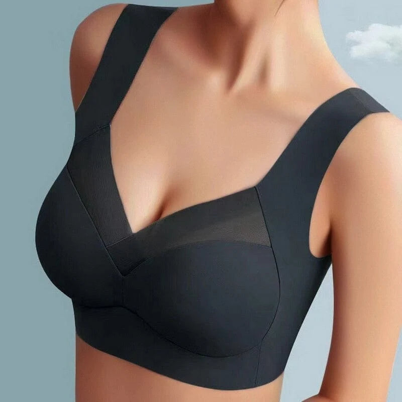 Wireless Support Bra Seamless Molded Fit Wide Straps