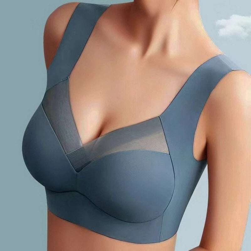 Wireless Support Bra Seamless Molded Fit Wide Straps