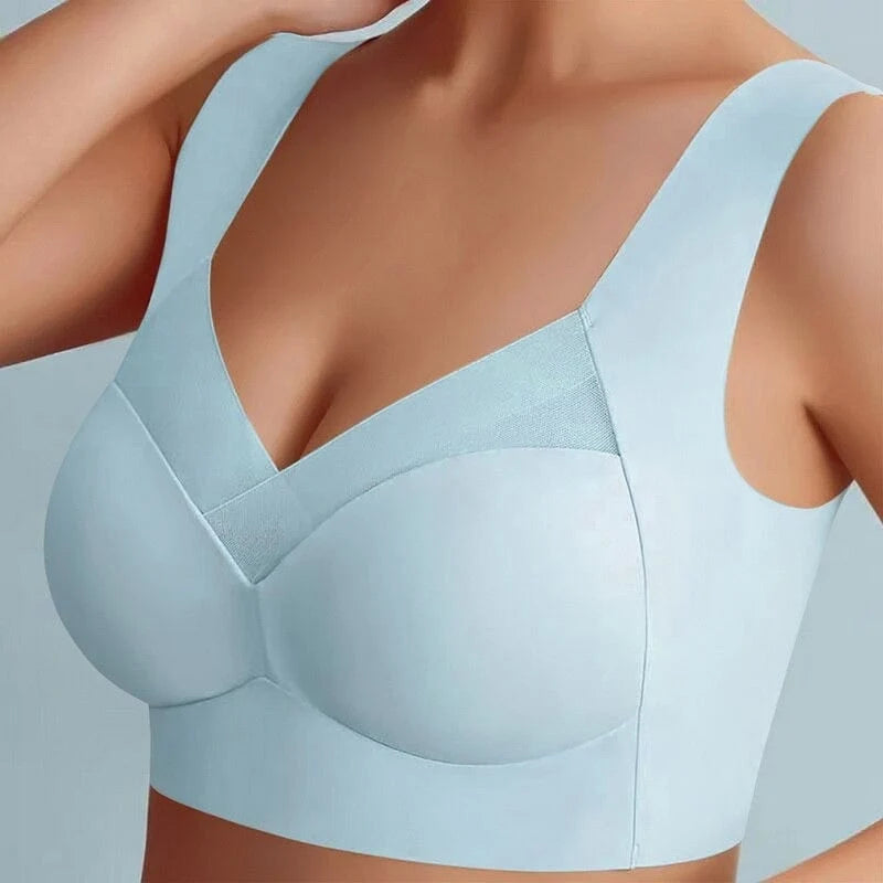 Wireless Support Bra Seamless Molded Fit Wide Straps