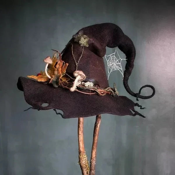 Witch Hat Handcrafted Wool Felt Adjustable Fit