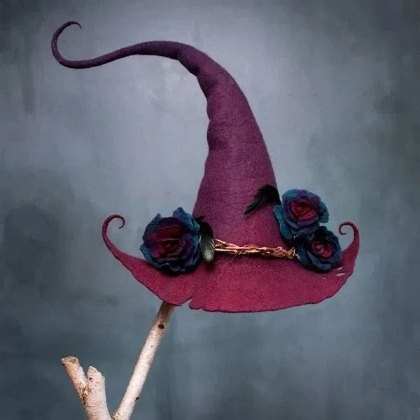 Witch Hat Handcrafted Wool Felt Adjustable Fit