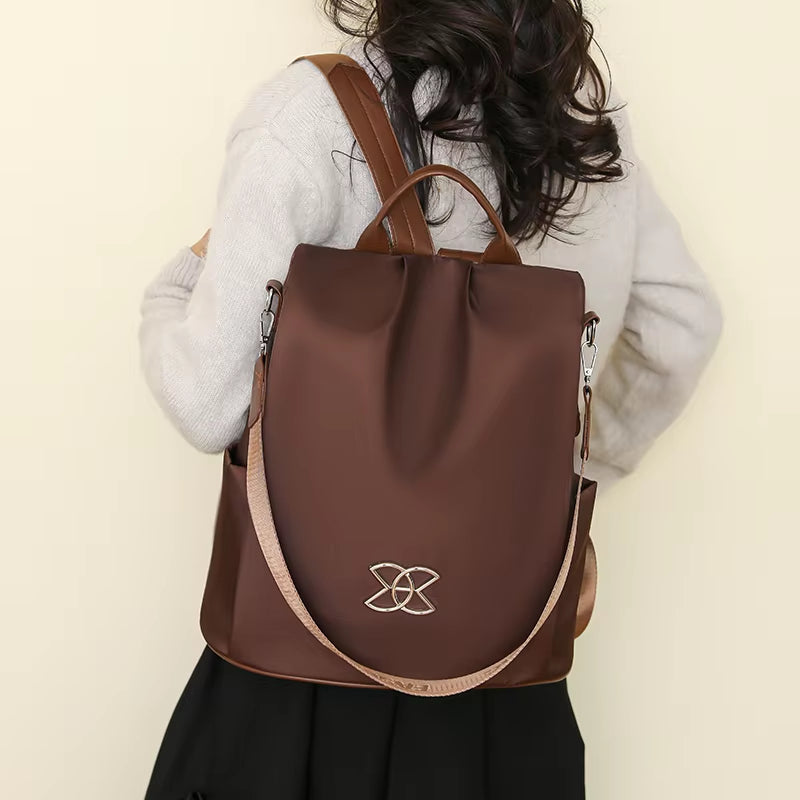 Women's Backpack Anti-Theft Hidden Zipper & Water-Resistant Oxford