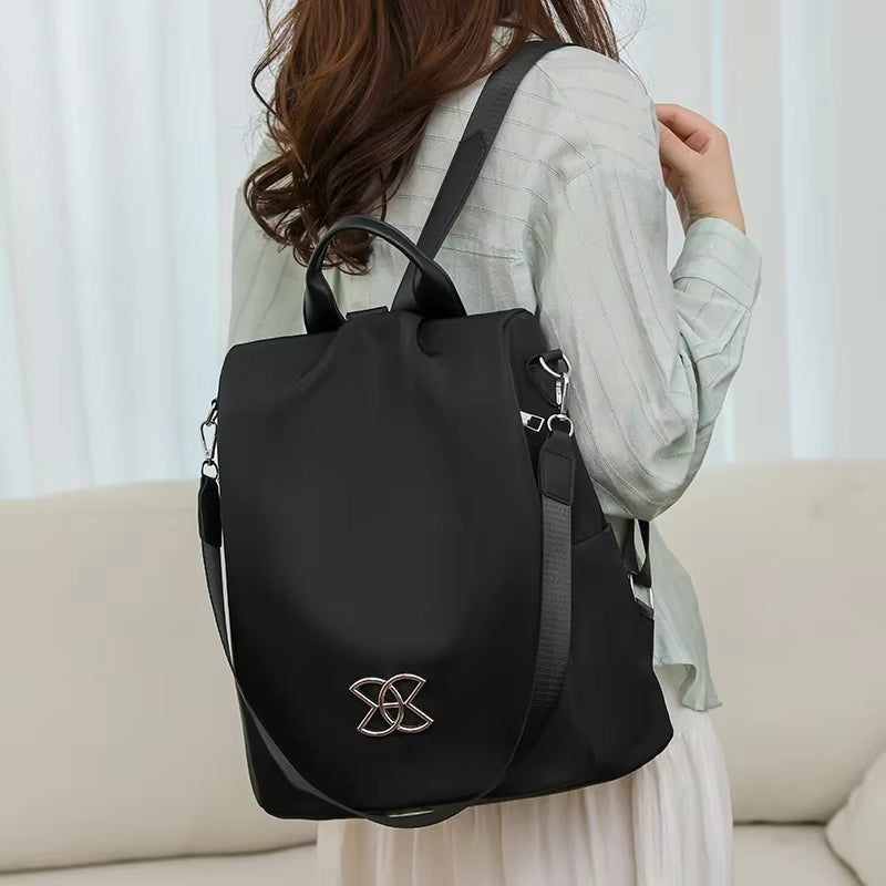 Women's Backpack Anti-Theft Hidden Zipper & Water-Resistant Oxford