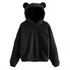 Women's Hoodie Teddy Fleece Oversized Fit Bear Ear Hood