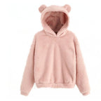 Women's Hoodie Teddy Fleece Oversized Fit Bear Ear Hood