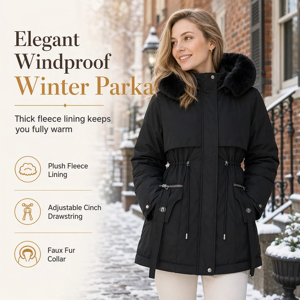Women's Winter Parka Double-Layer Insulated Windproof