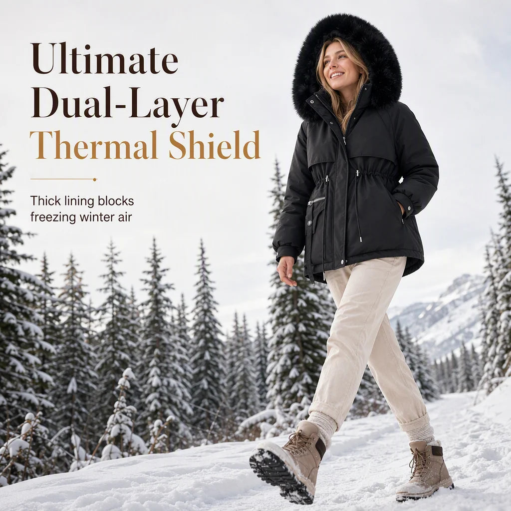 Women's Winter Parka Double-Layer Insulated Windproof