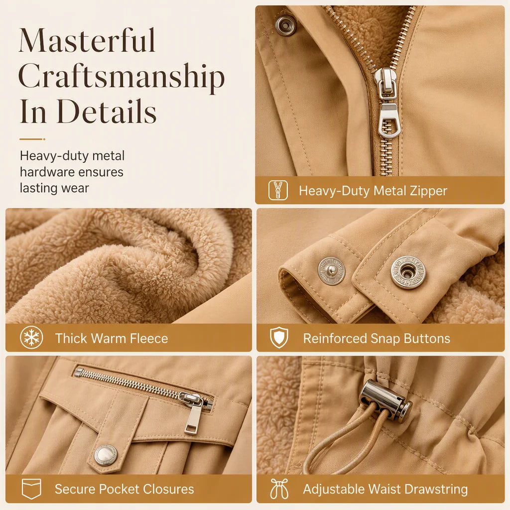 Women's Winter Parka Double-Layer Insulated Windproof