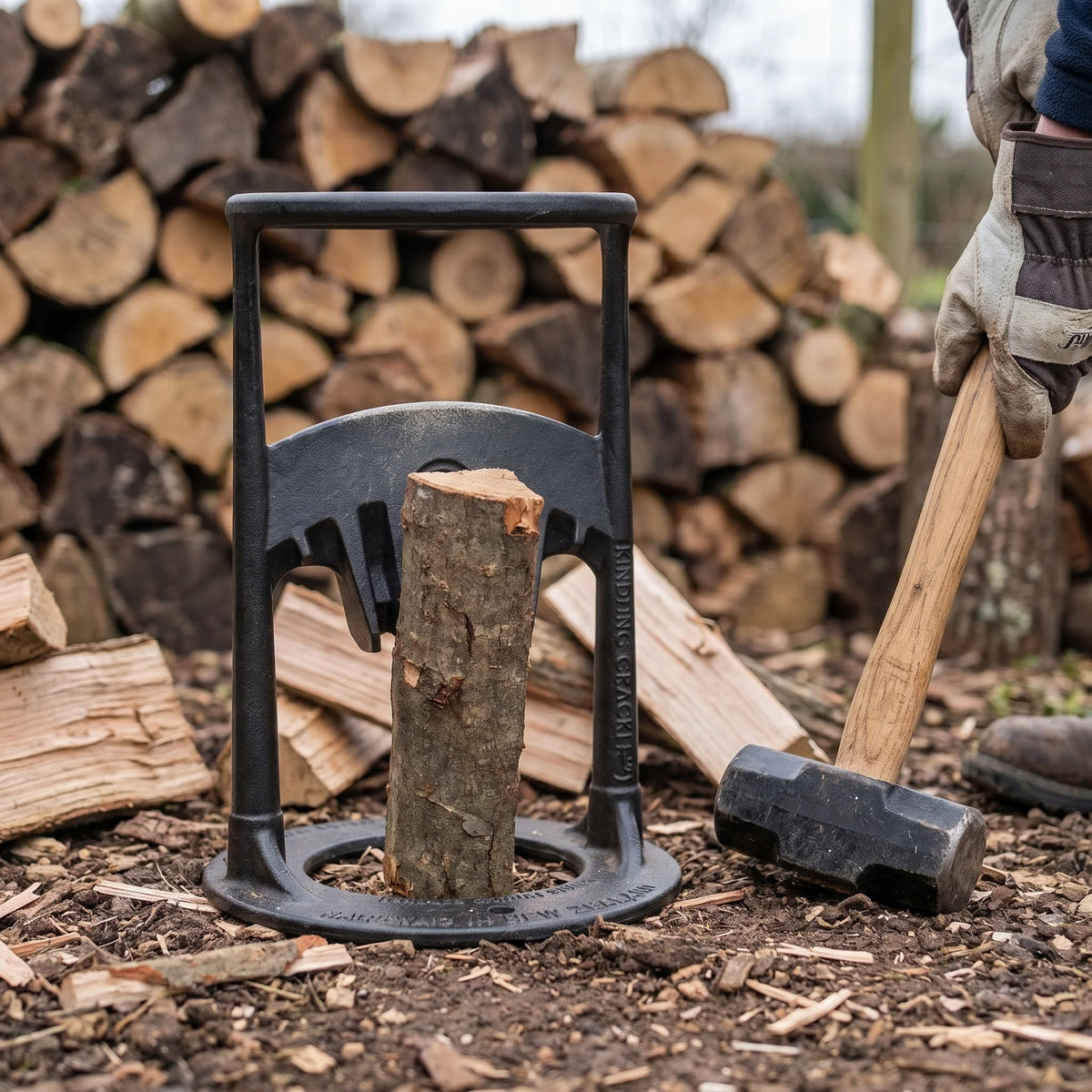 Wood Splitter Steel Upright Stable Base for Hardwood and Softwood