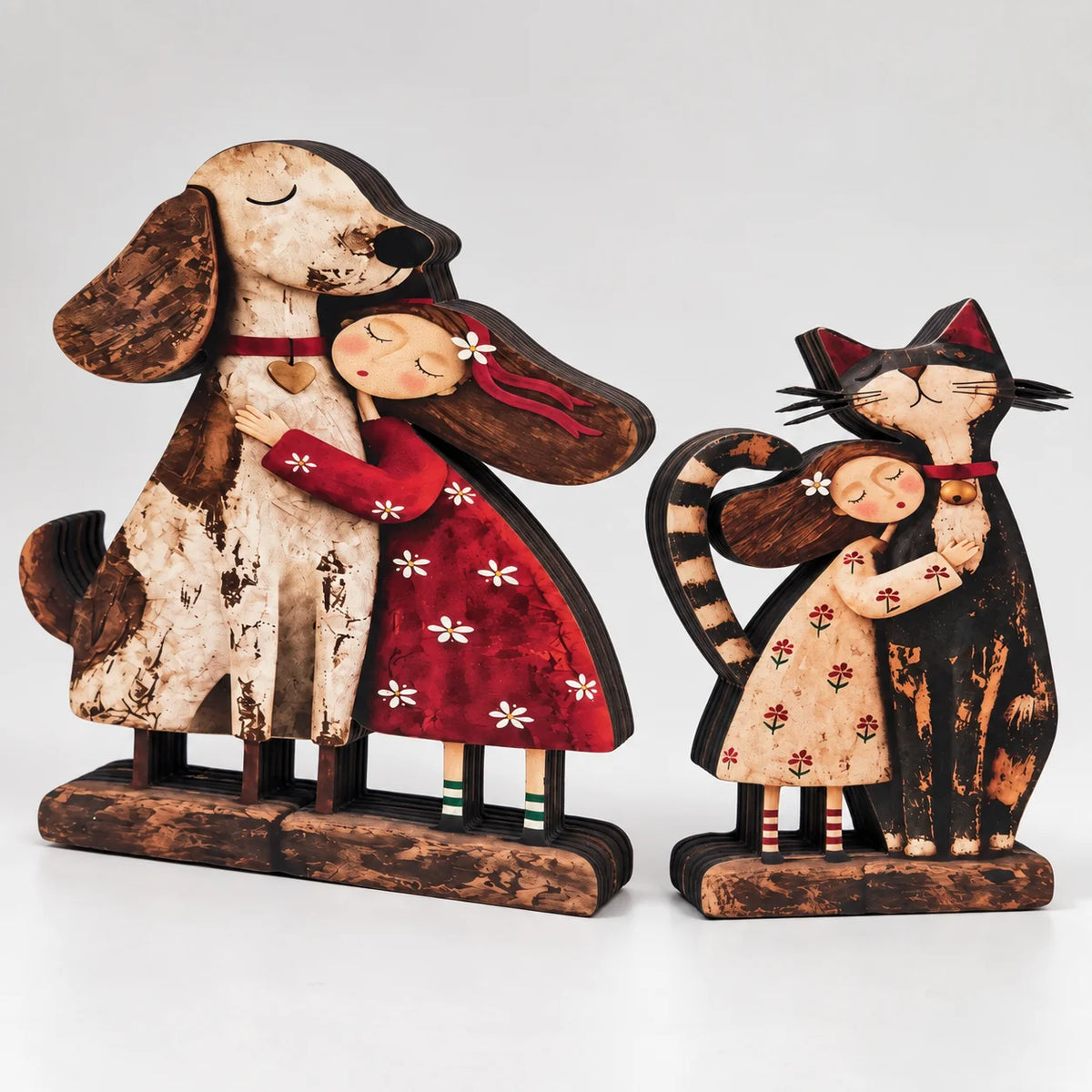 Wooden Figurine Double-Sided Print Freestanding