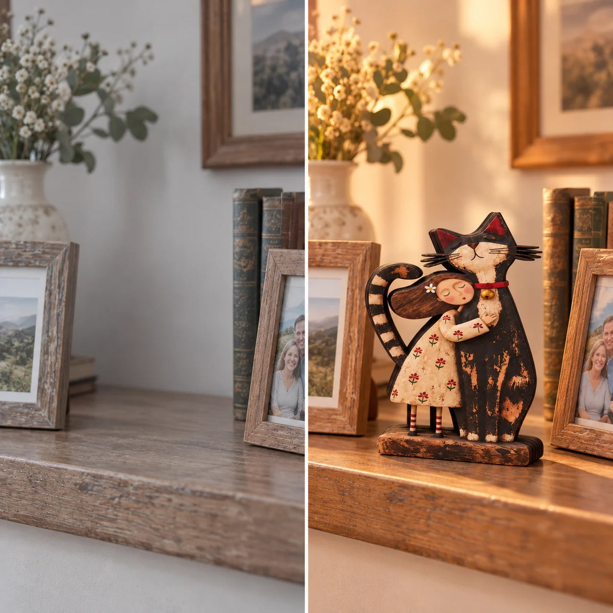 Wooden Figurine Double-Sided Print Freestanding