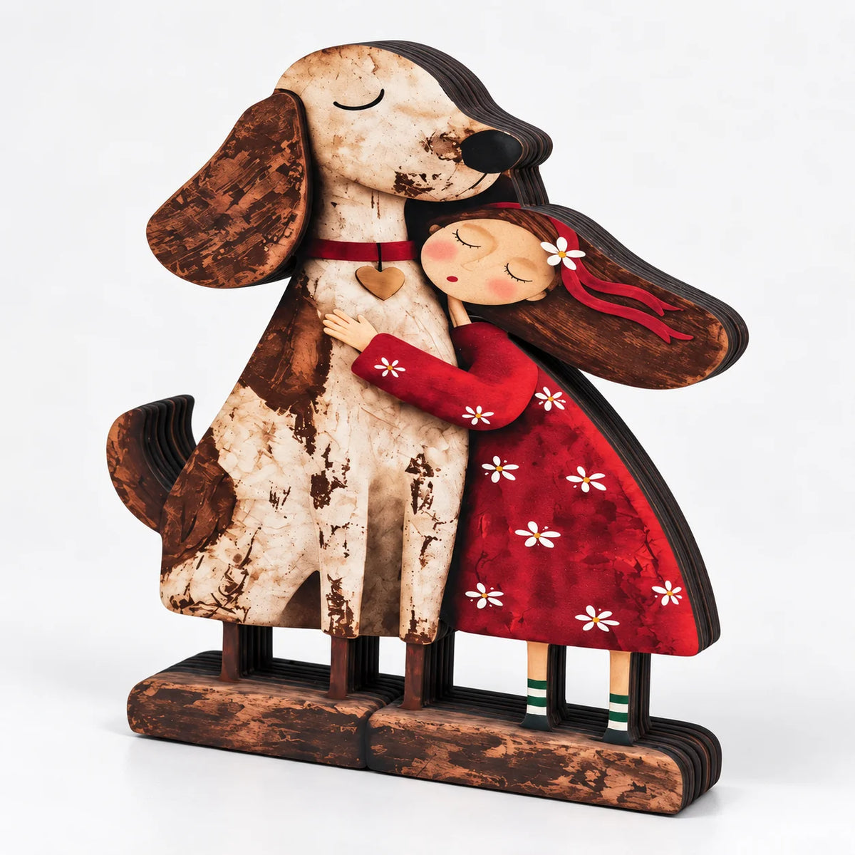 Wooden Figurine Double-Sided Print Freestanding