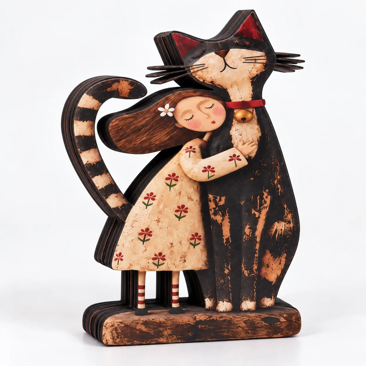 Wooden Figurine Double-Sided Print Freestanding