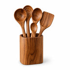 Wooden Utensil Set Teak Wood Cookware Friendly
