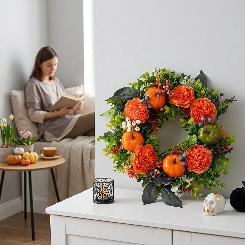 Wreath Autumn Artificial Weather-Resistant Indoor & Outdoor