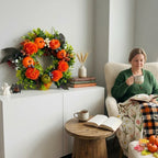 Wreath Autumn Artificial Weather-Resistant Indoor & Outdoor