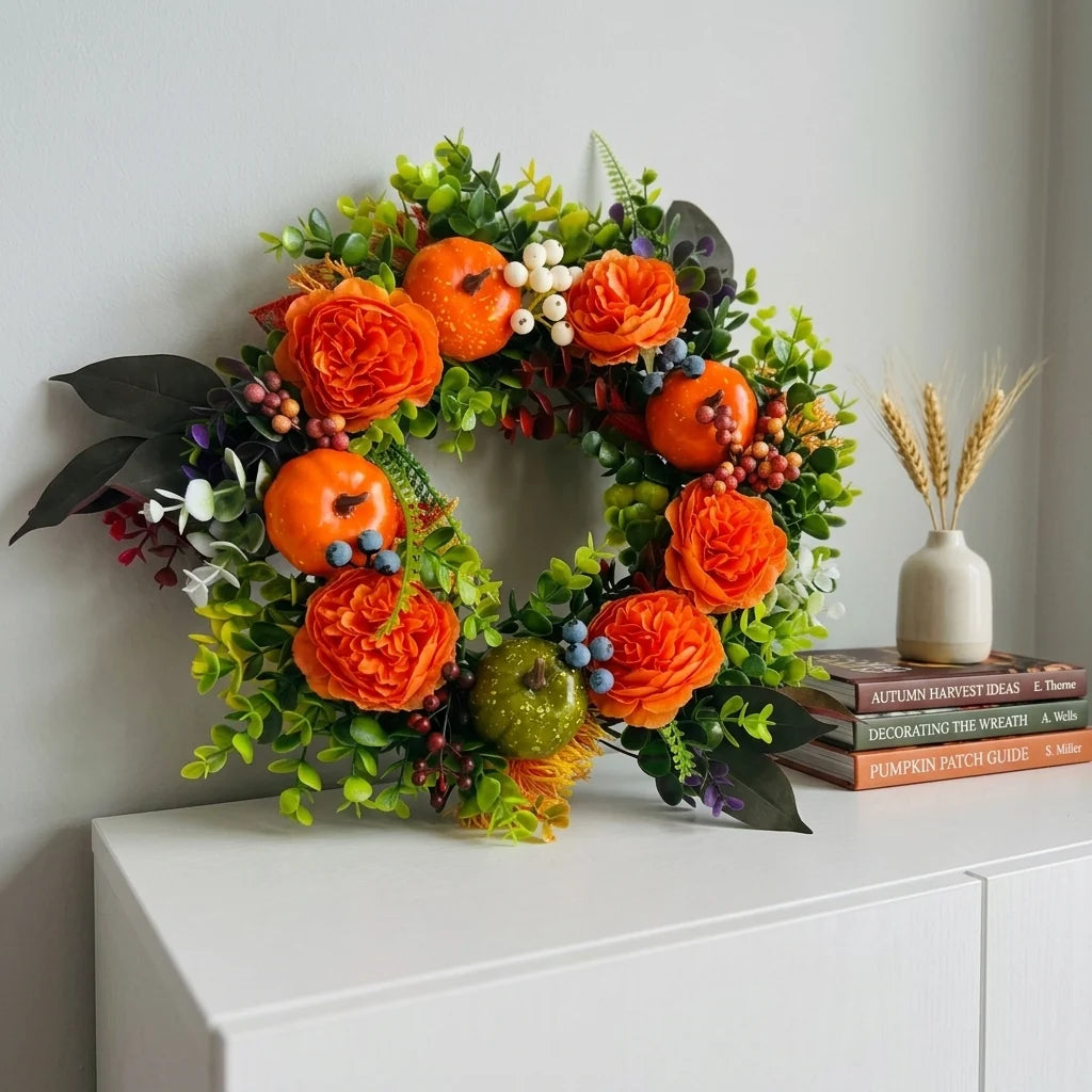 Wreath Autumn Artificial Weather-Resistant Indoor & Outdoor
