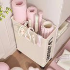 Yoga Mat Storage Cart Two Compartments Locking Swivel Casters