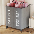 Yoga Mat Storage Cart Two Compartments Locking Swivel Casters