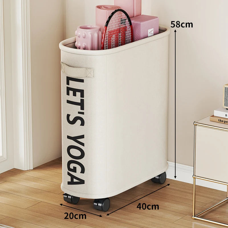 Yoga Mat Storage Cart Two Compartments Locking Swivel Casters