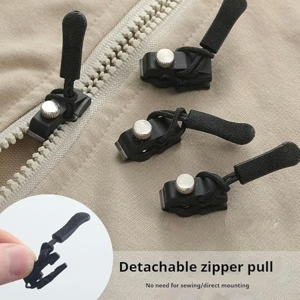 Zipper Pulls Tool-Free Clamp Metal Screw 6-Piece