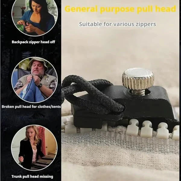 Zipper Pulls Tool-Free Clamp Metal Screw 6-Piece