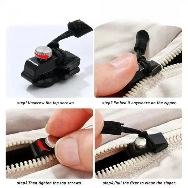 Zipper Pulls Tool-Free Clamp Metal Screw 6-Piece