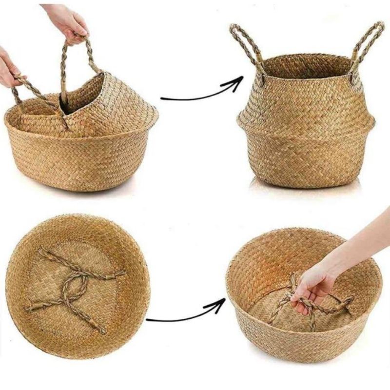 Natural Fibre Round Storage Basket