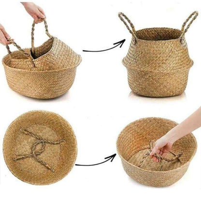 Natural Fibre Round Storage Basket