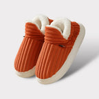 Slippers Warm Plush Lining Non-Slip Rubber Sole