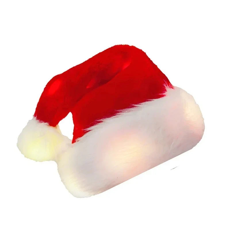 Santa Hat Soft Fleece Faux Fur Trim Pom-Pom