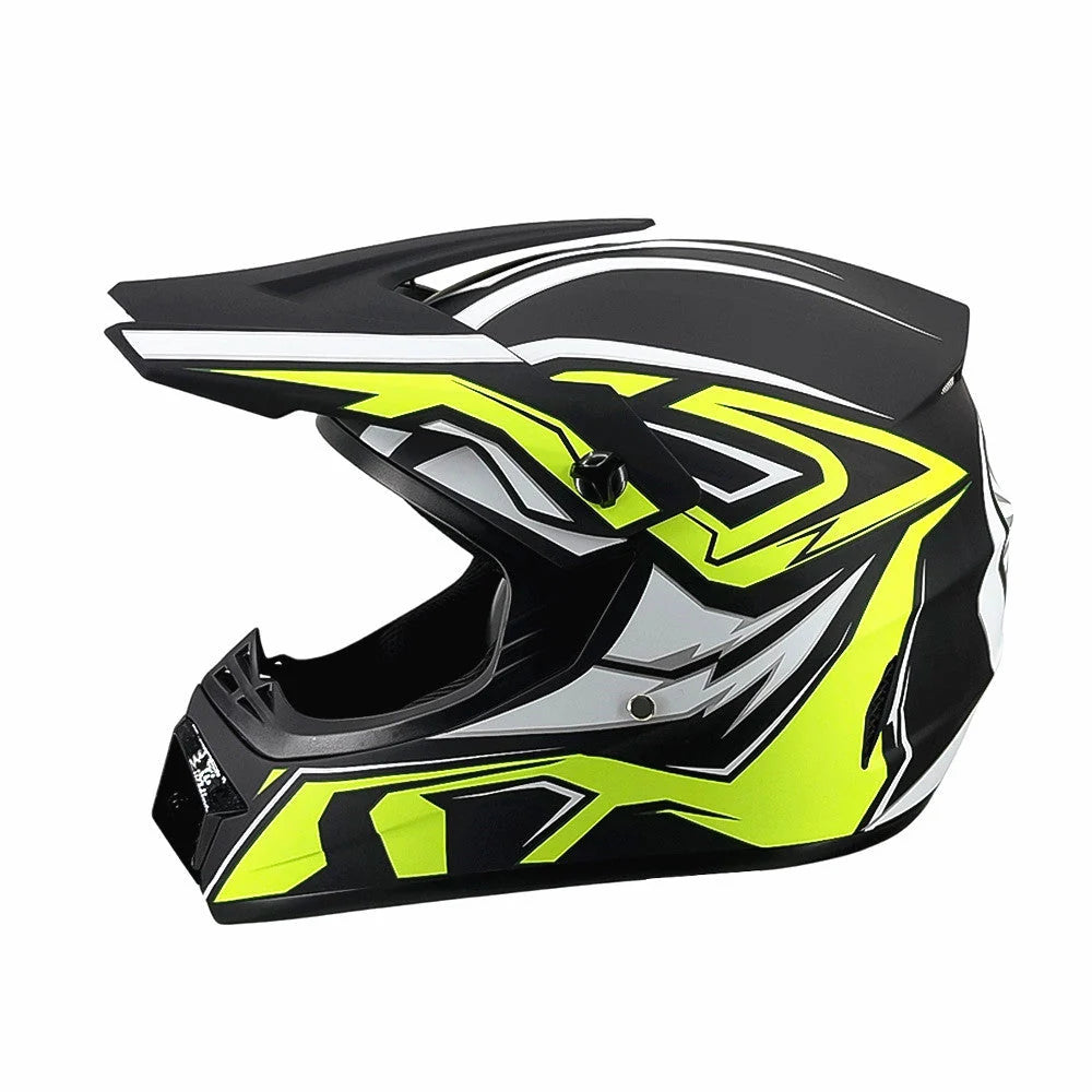 Dirt Bike Helmet Full Face Adjustable Visor Reinforced Chin Guard
